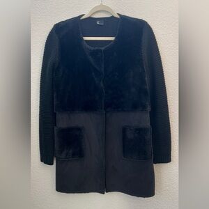 Love Token Black Teddy Jacket With Front Pockets